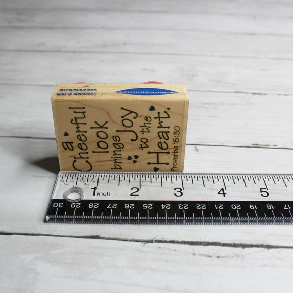 Stampabilities Rubber Stamp Mounted Wooden Block Proverbs 15:30 Christian - Picture 3 of 4